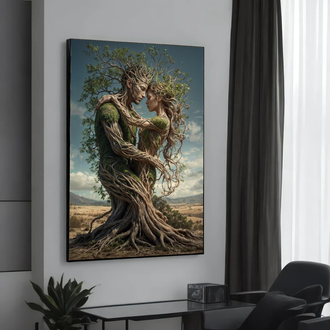 Enchanted Tree Lovers Nature Couple Art Print