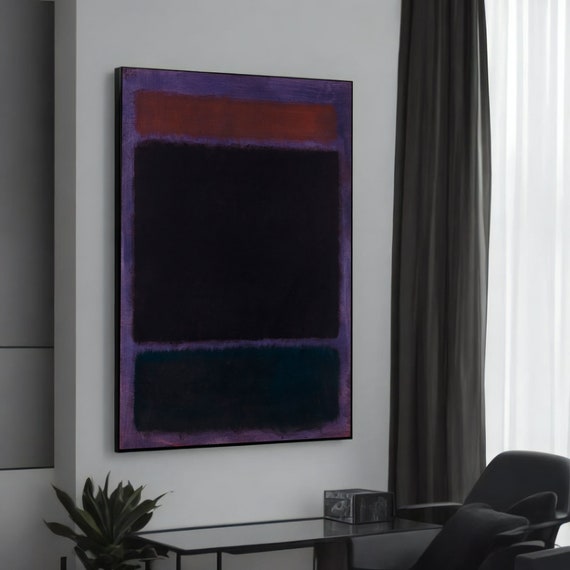 Mark Rothko Deep Black And Purple Abstract Canvas Painting Modern Art For Home Decor Elegant Wall Hanging Gift
