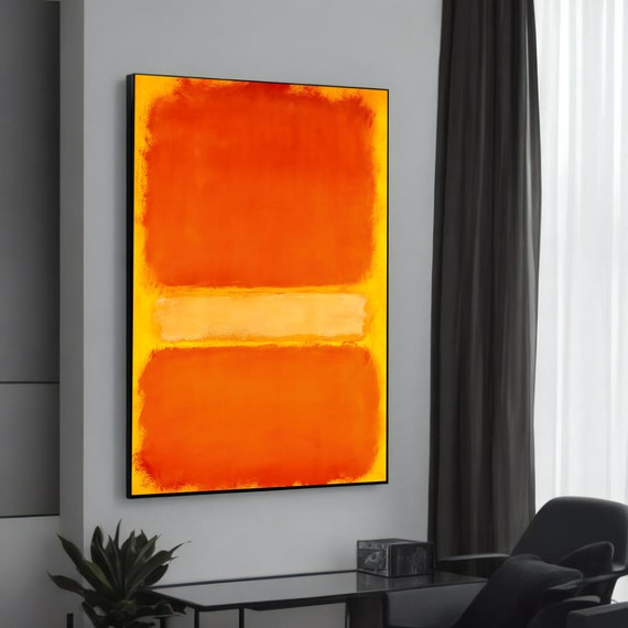 Mark Rothko Bright Orange And Yellow Abstract Canvas Painting Modern Art For Living Room Vibrant Wall Decor Gift
