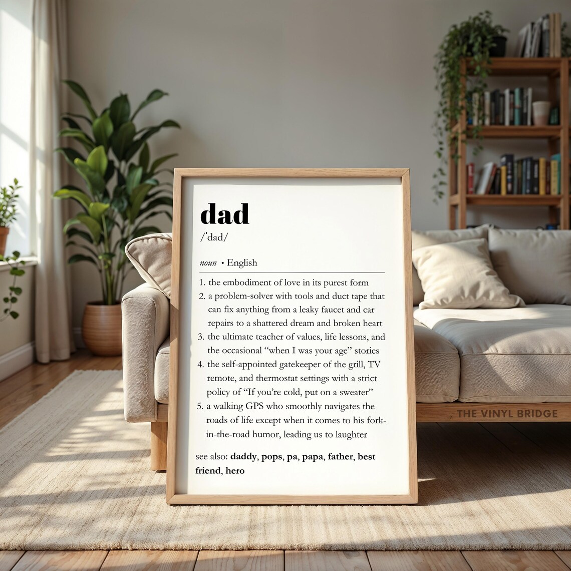 Dad Definition Print Fathers Day Gift Pops To Be Wall Art New Daddy Dictionary Poster Papa Quote Custom Present For Him - Image 4