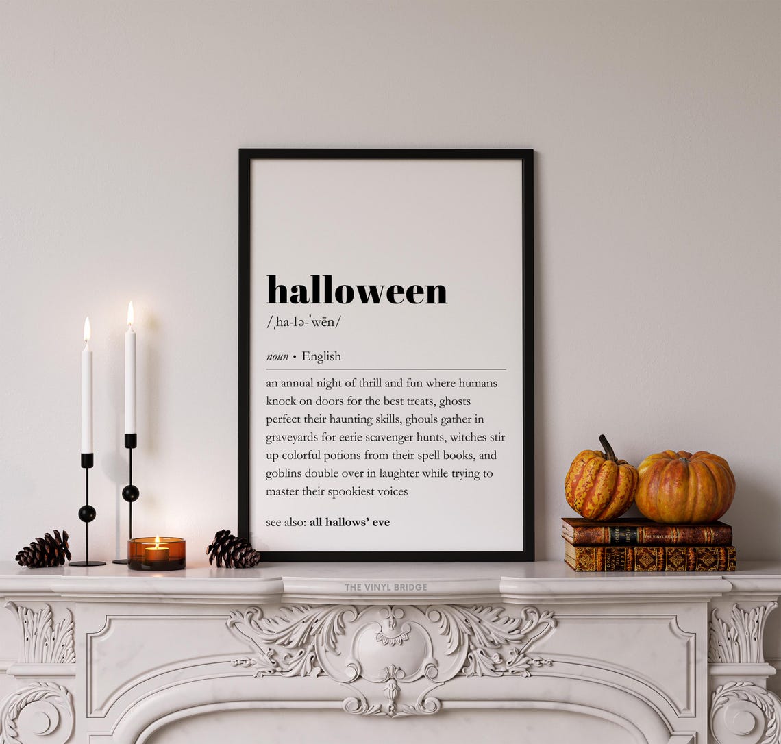 Halloween Dictionary Definition Spooky Quote Typography Wall Poster - Image 4