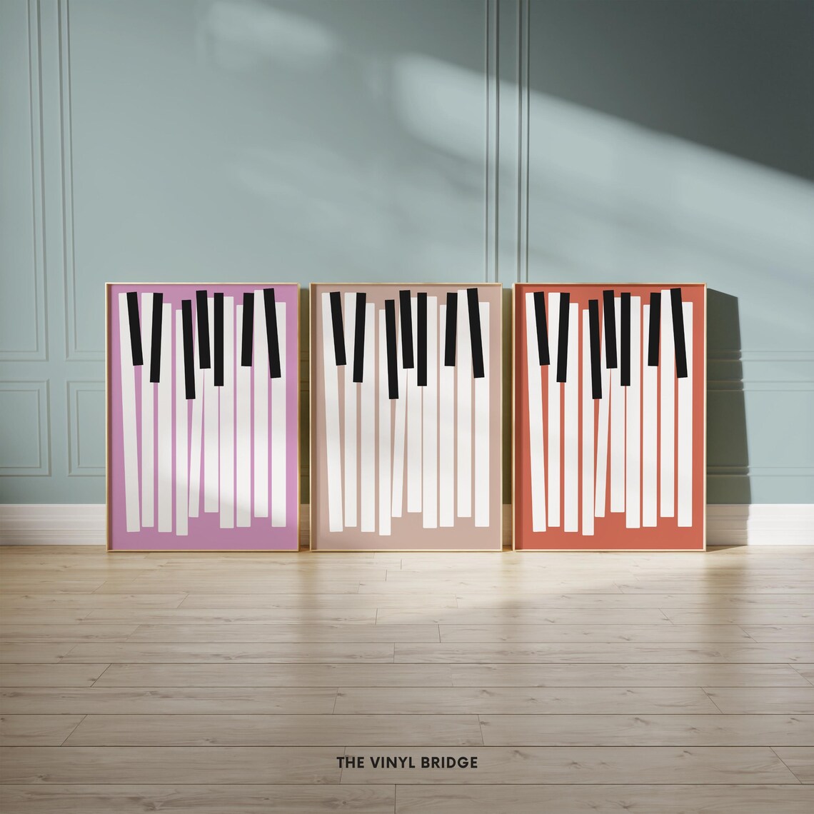 Tilted Piano Keys Abstract Keyboard Illustration Terracotta Music Poster - Image 3