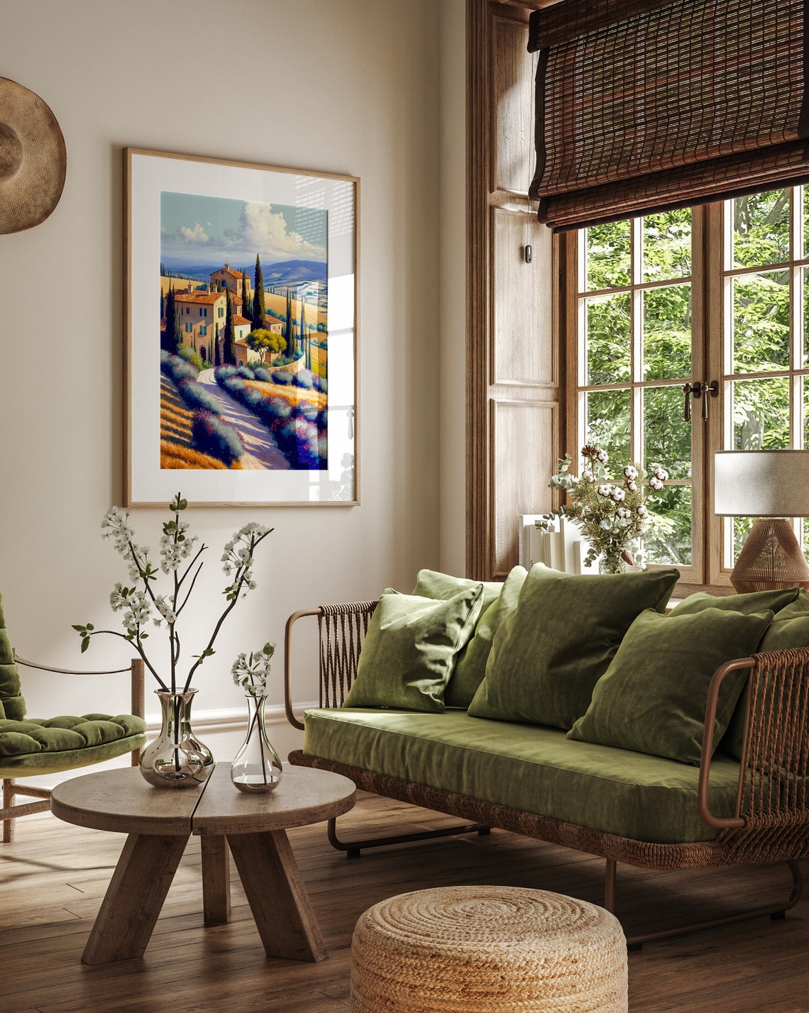 Tuscany Villa Lavender Fields Golden Hills Italian Art Poster - Image 4