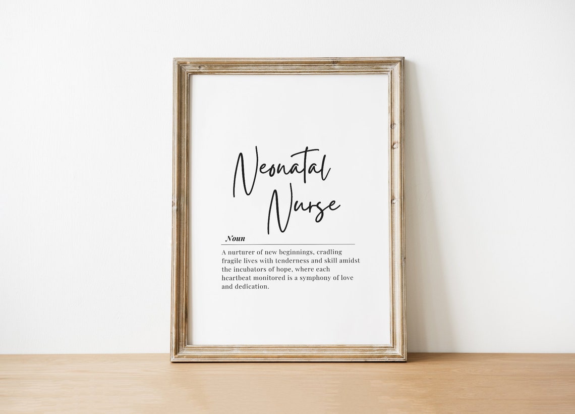 Neonatal Nurse Definition Appreciation Gift For Nurses Wall Poster
