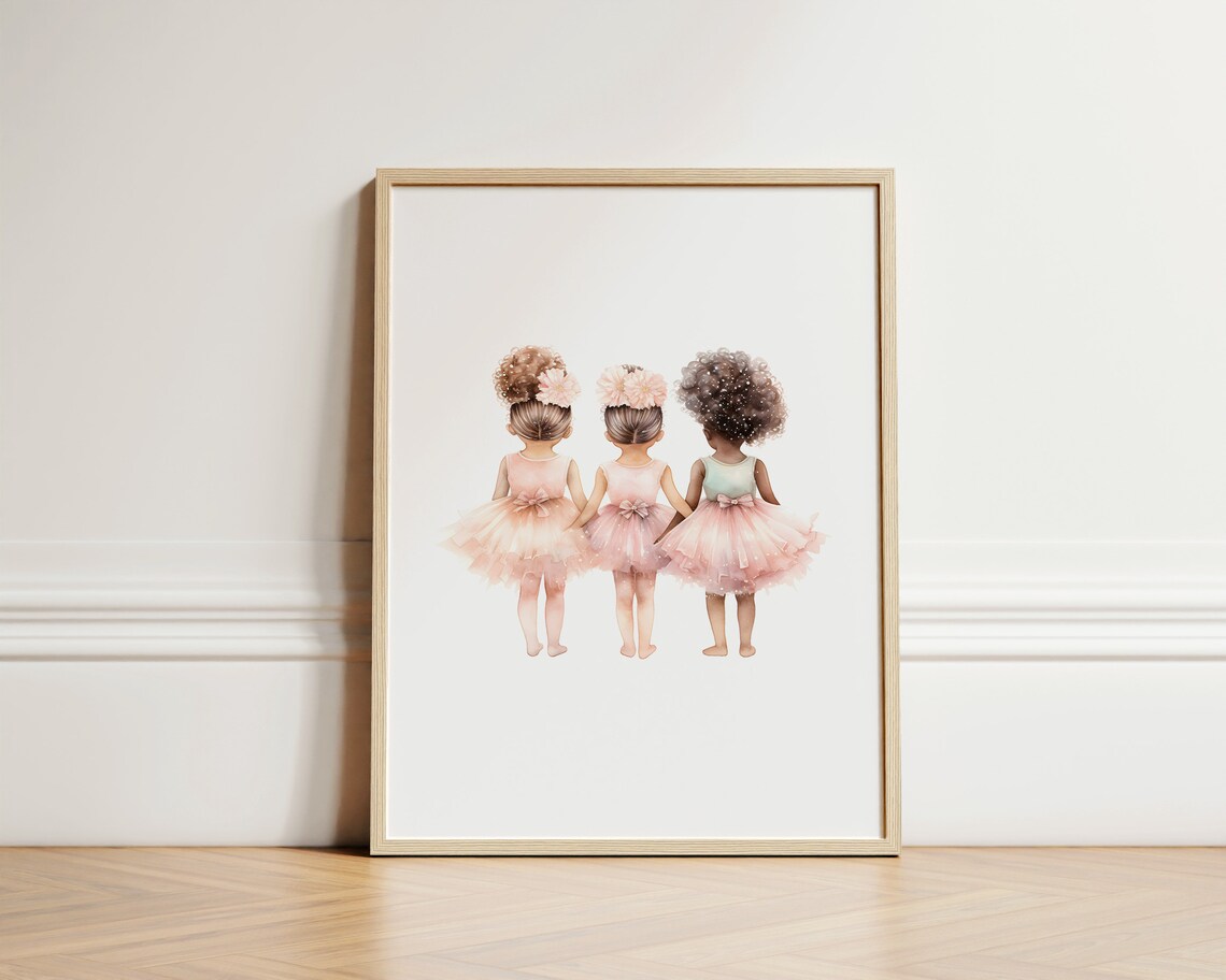 Ballerina Nursery Decor Watercolor African Baby Art Print