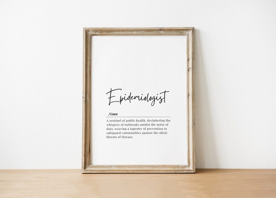 Epidemiologist Definition Dictionary Style Minimalist Quote Decor Poster