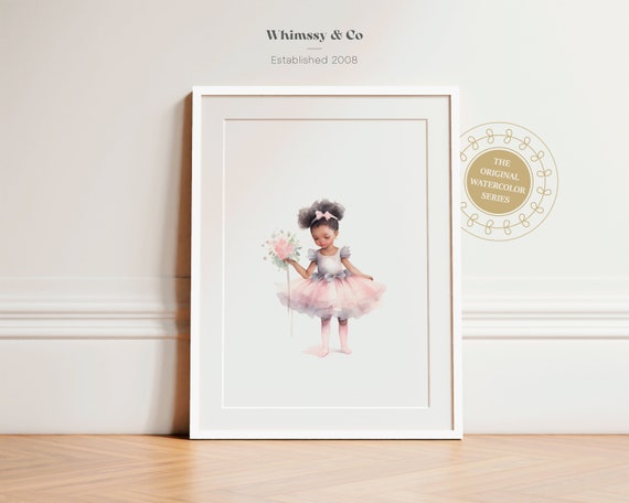 African Ballerina Nursery Art For Toddler Bedroom Melanin Wall Decor Black Ballet