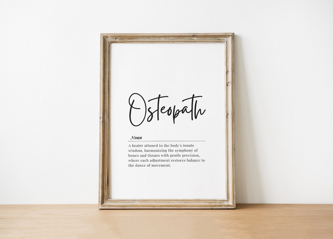 Osteopath Definition Gift Healthcare Professional Appreciation Poster