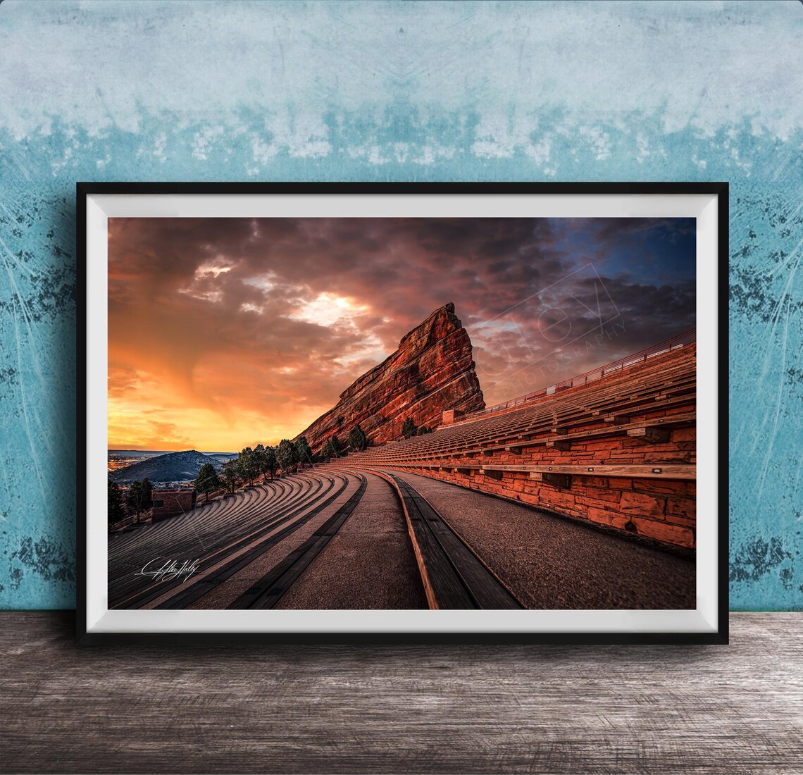 Red Rocks Sunrise Landscape, Colorado Travel Poster