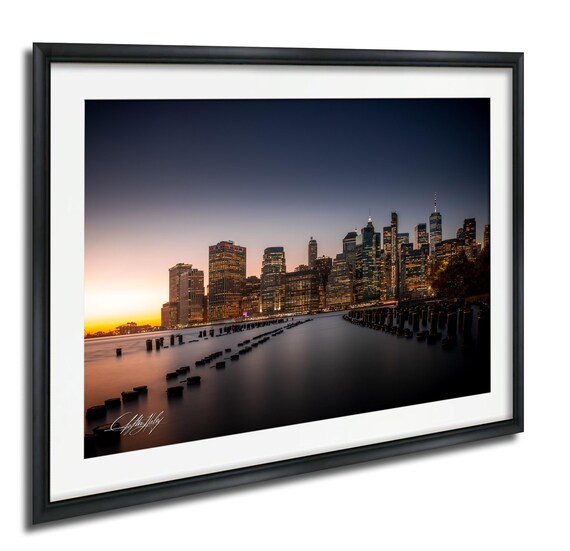 Nyc Brooklyn Bridge Print City Skyline At Sunrise And Twilight Fine Art