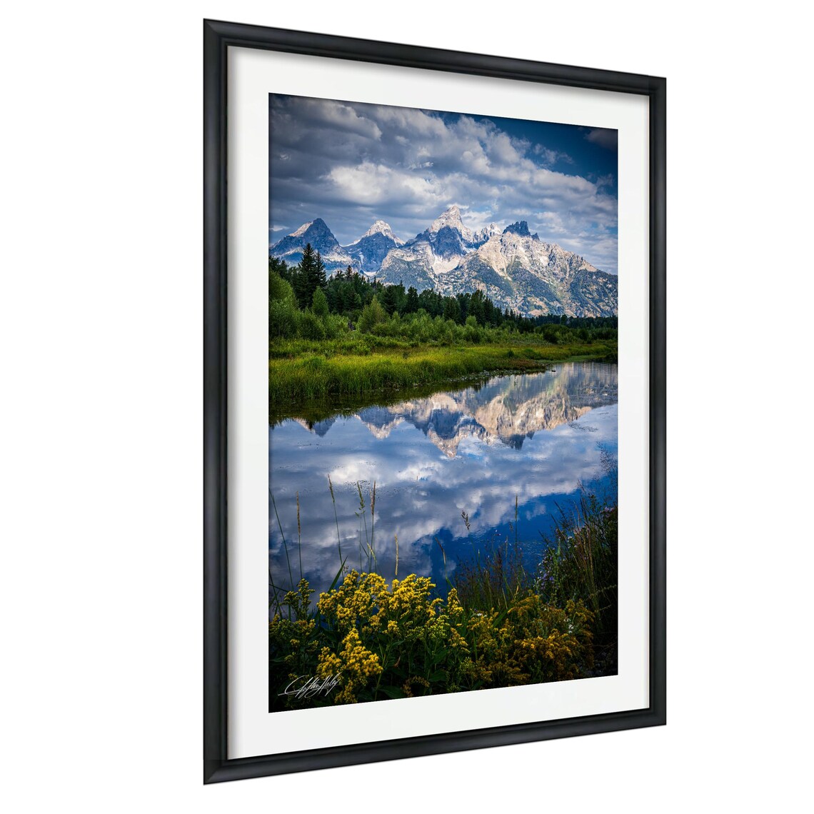 Grand Teton Peaks Mirrored At Schwabacher Landing Sunrise Poster