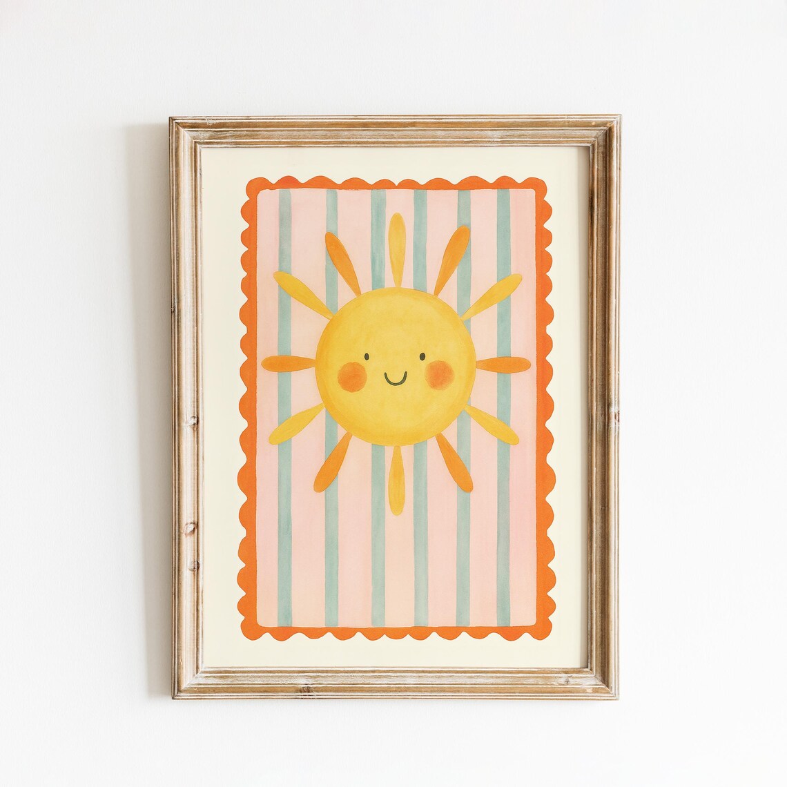 Smiling Sun Nursery Poster Cute Sunshine Kids Wall Art