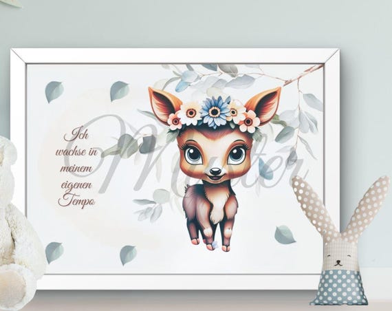 Kids Animal Flower Wreath Motivational Poster