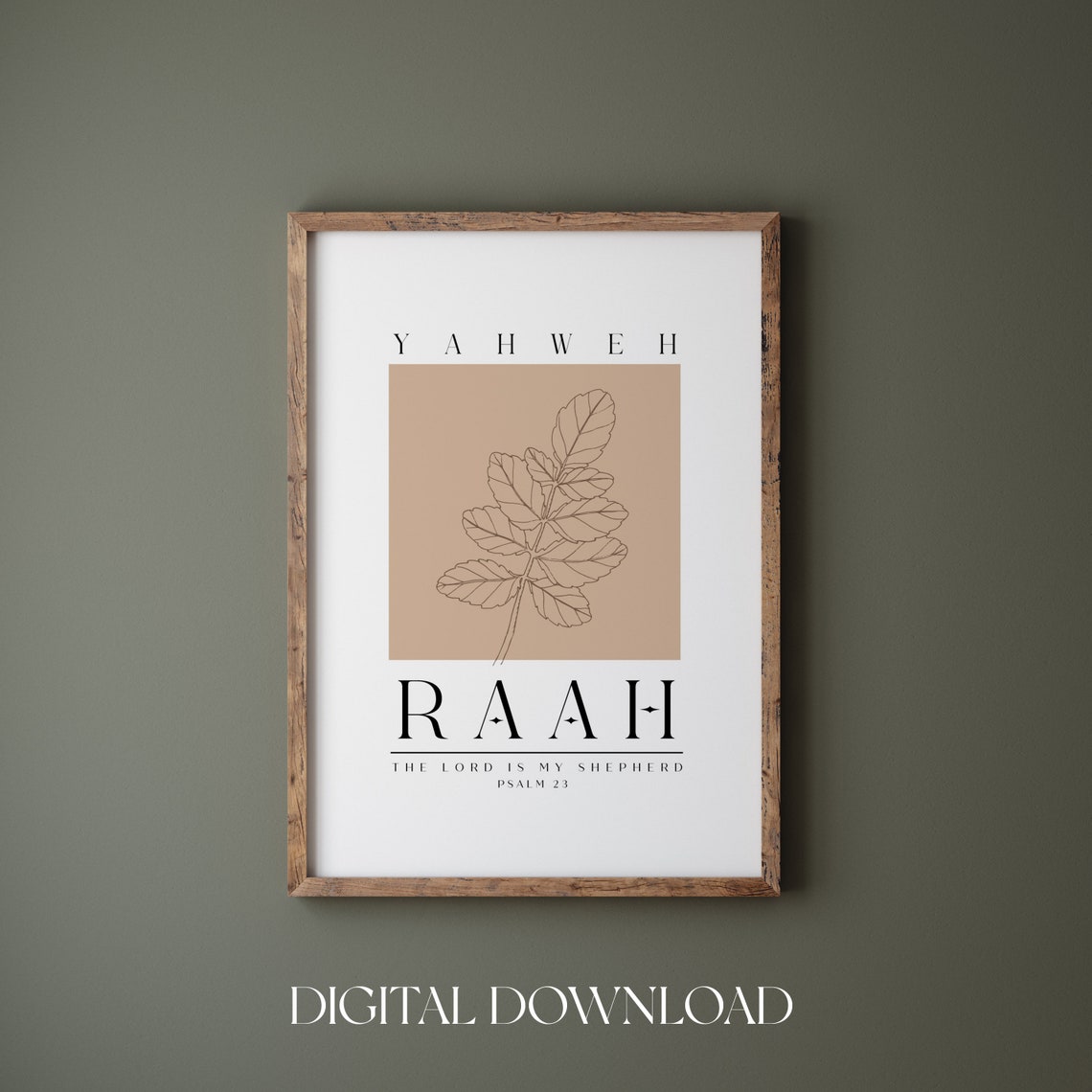 Yahweh Raah The Lord Is My Shepherd Psalm 23 Boho Line Art Poster