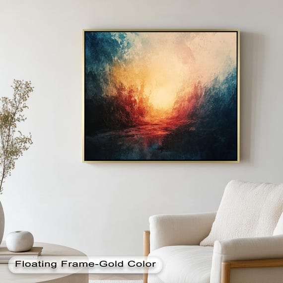 Fiery Sunset Landscape - Bold Modern Interior Decor