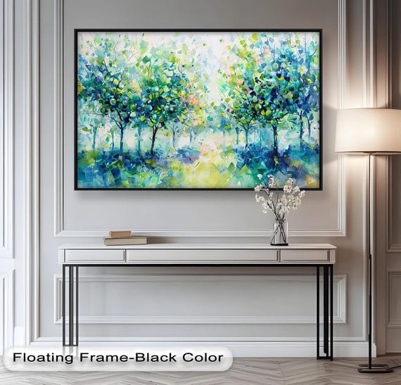 Vibrant Tree Painting, Abstract Nature Landscape