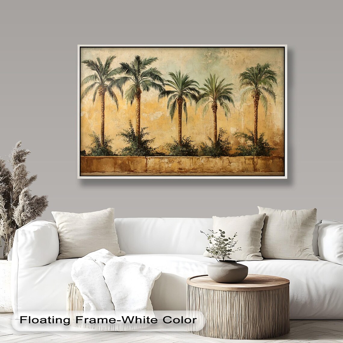 Palm Tree Vintage Tropical Landscape, Rustic Decor - Image 3