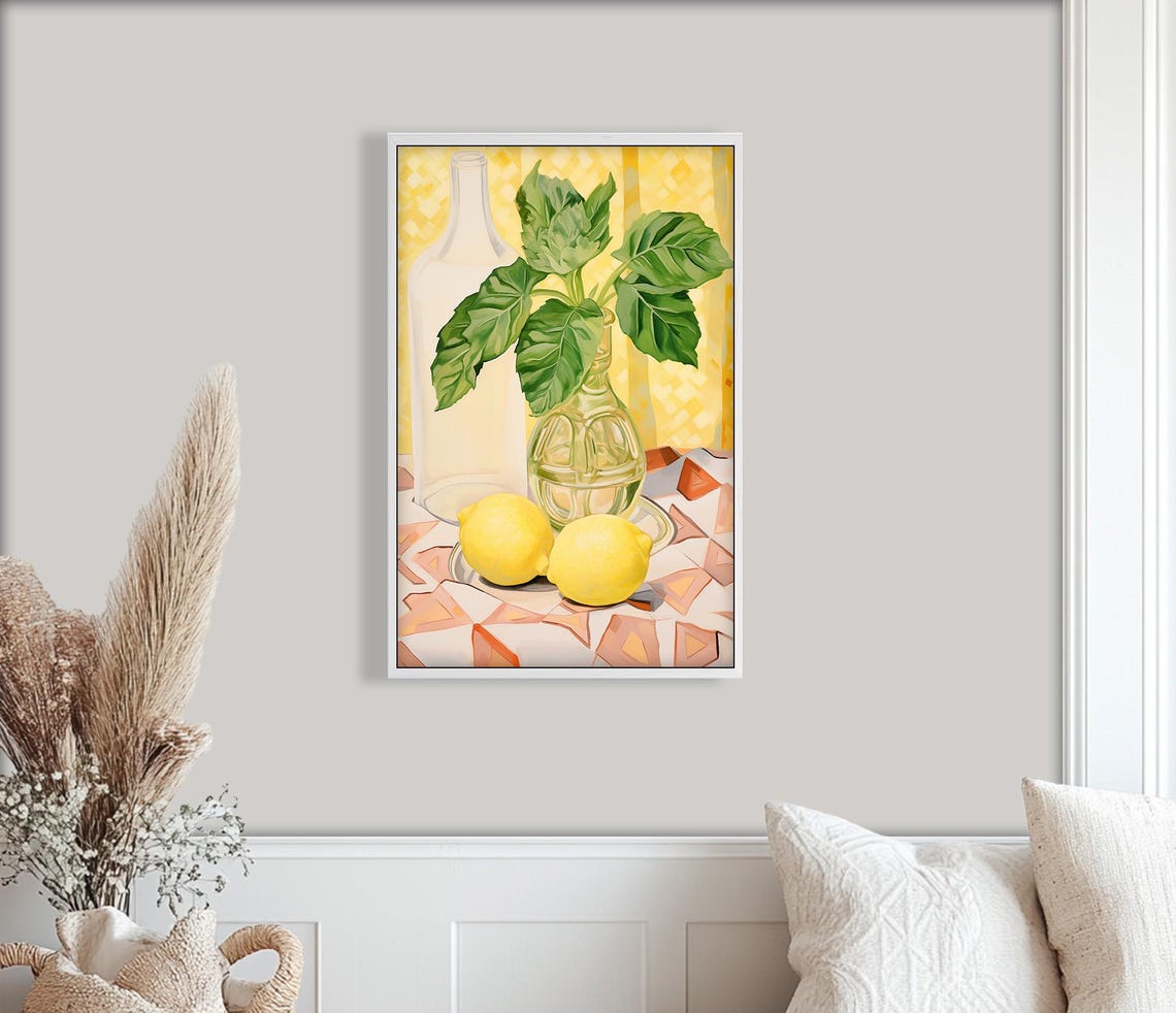 Lemon Still Life Art Print, Modern Kitchen Decor - Image 2