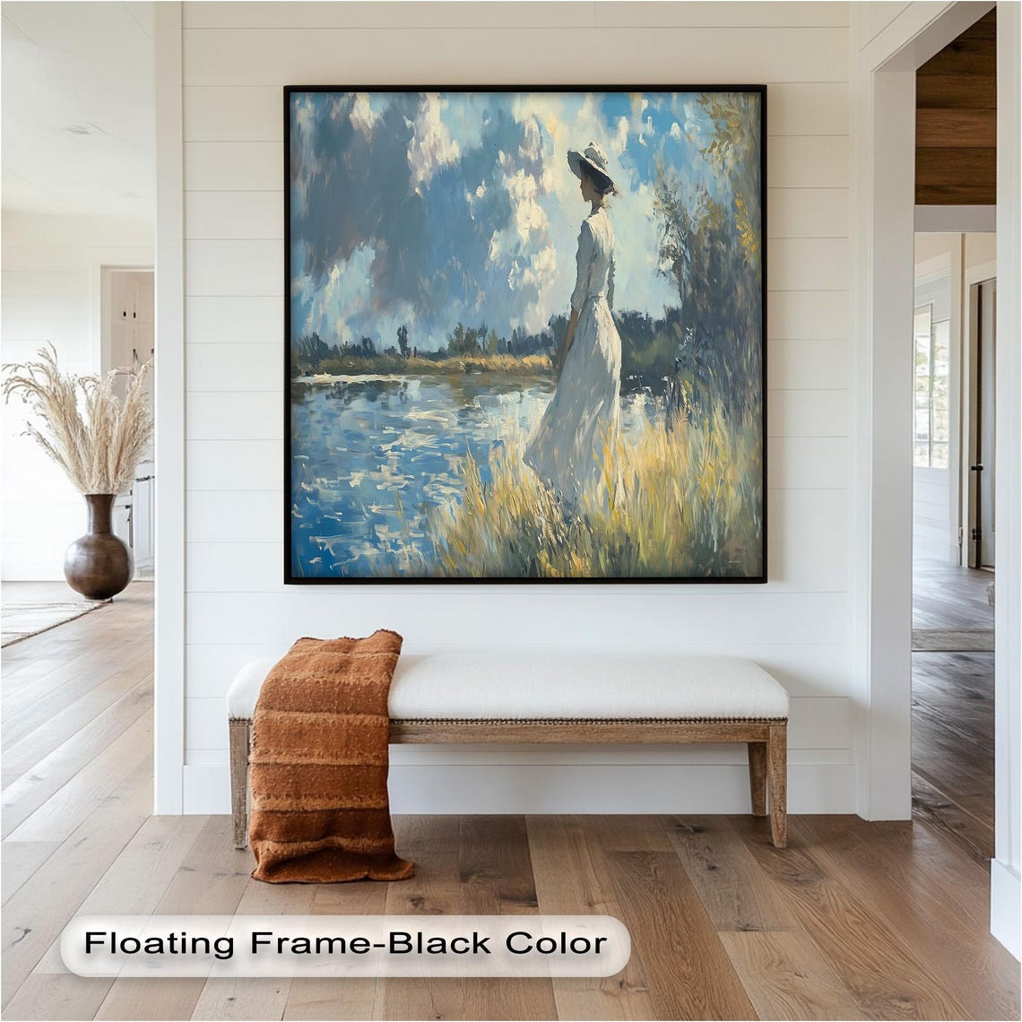 Woman By The Lake, Soft Romantic Impressionist Landscape - Image 2