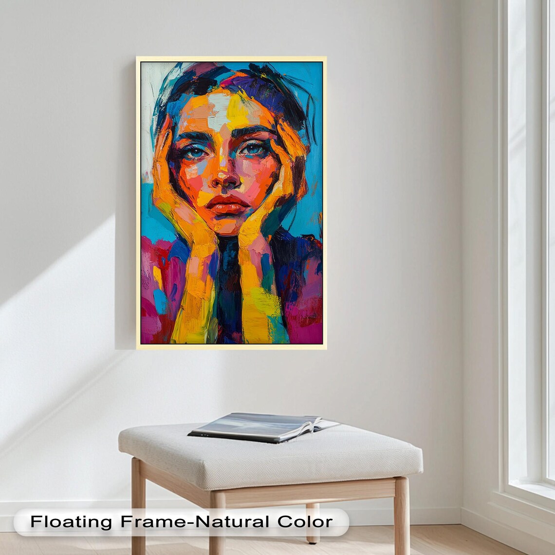 Colorful Woman Portrait, Modern Abstract Expression - Image 5