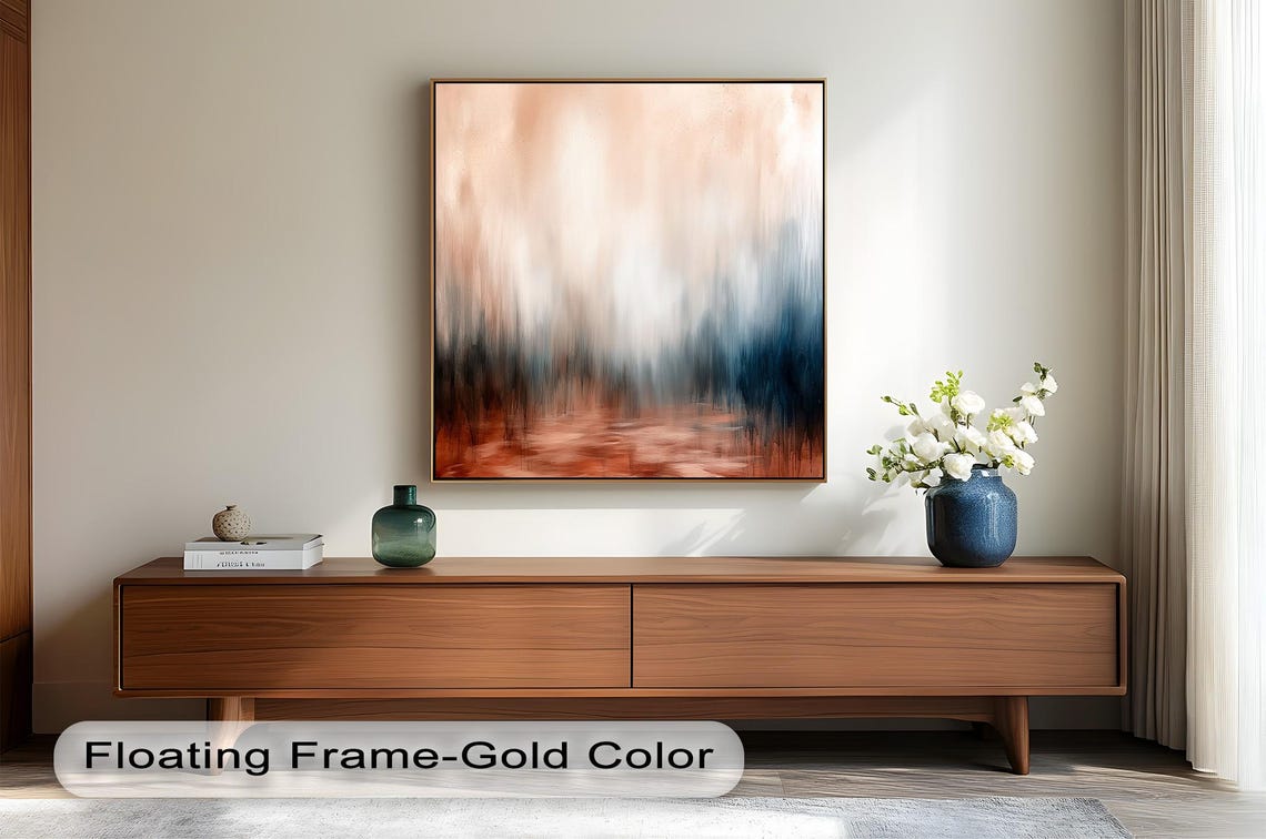 Earth Tone Gradient Abstract Modern Painting - Image 2
