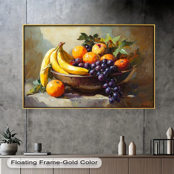 Vibrant Fruit Bowl Art Print, Classic Kitchen Decor