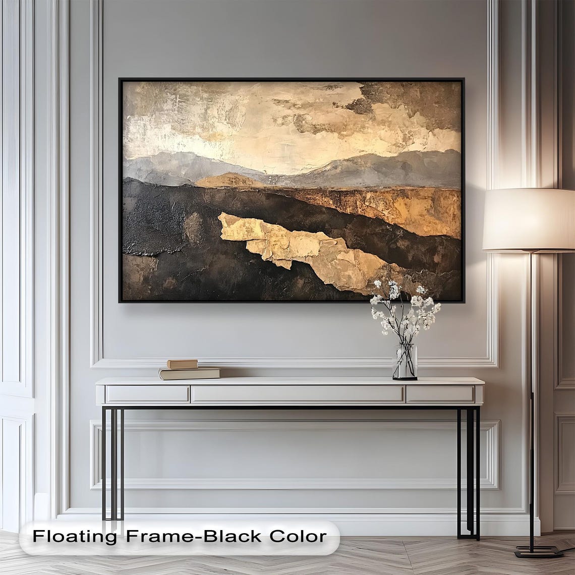 Textured Abstract Landscape, Rustic Desert Hills Scene - Image 4