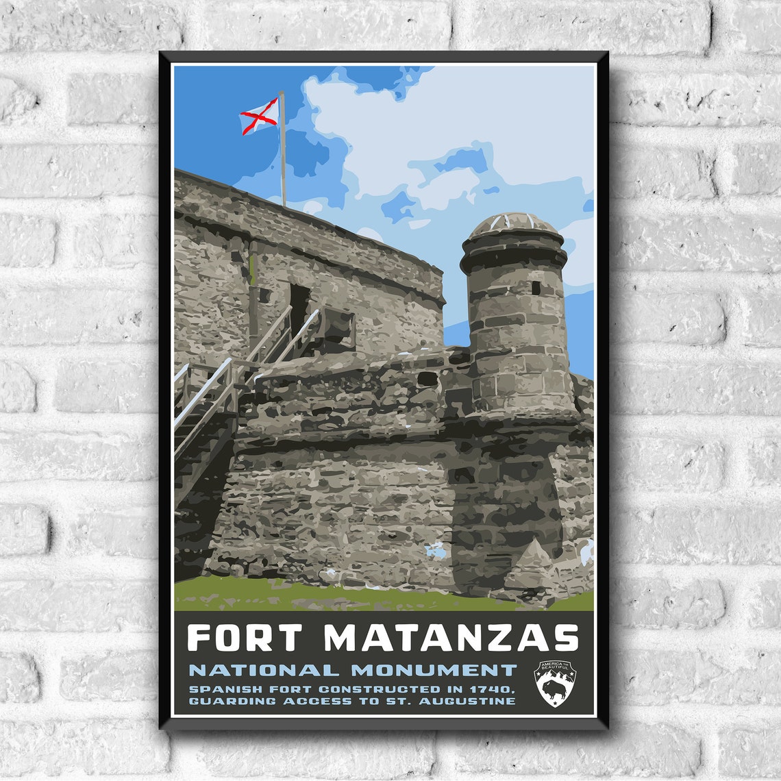 Fort Matanzas National Monument Wpa Style Vintage Style Travel Poster 8x10 12x18 18x24 24x36 4x6 Postcard Florida Usa Us Retro Art Print - Image 3