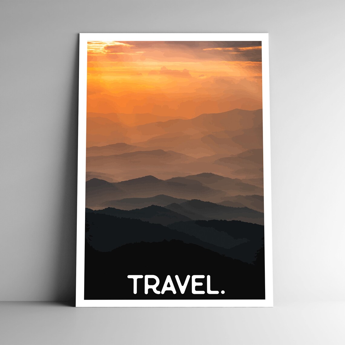 Smoky Mountains Minimalist WPA-Style Travel Poster