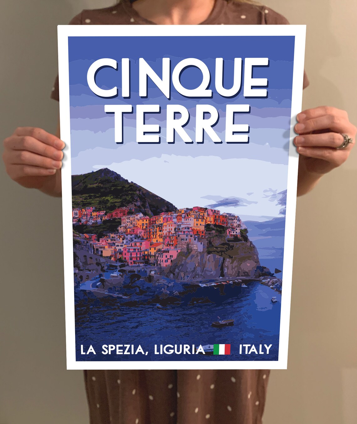 Cinque Terre Vintage Travel Poster, Italy Liguria - Image 2