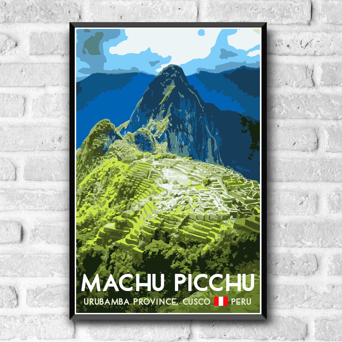 Machu Picchu Vintage Travel Poster, Peru Inca Ruins - Image 3