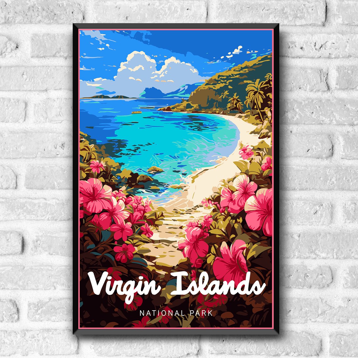 Virgin Islands National Park Vintage Travel Poster, Art Print - Image 3