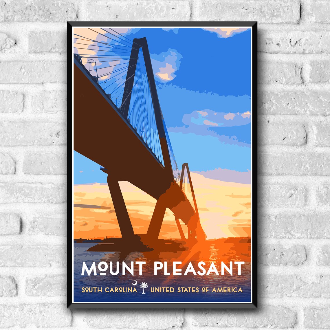 Mount Pleasant South Carolina Vintage Travel Poster - Image 3