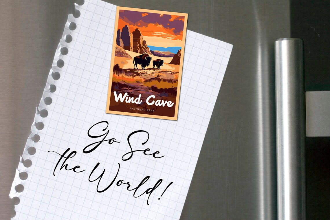 Wind Cave National Park Vintage Style Travel Poster - Image 2
