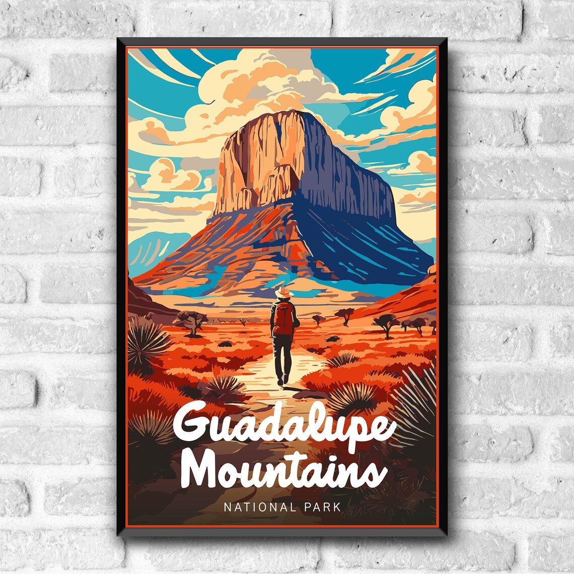 Guadalupe Mountains Vintage Style Travel Poster Art Print - Image 3