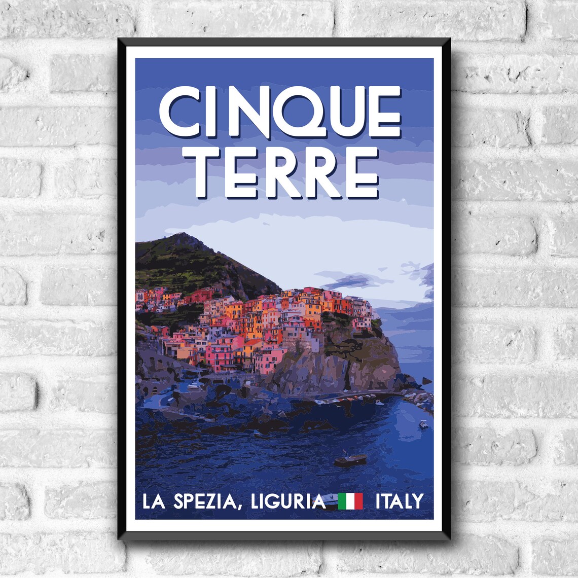 Cinque Terre Vintage Travel Poster, Italy Liguria - Image 3