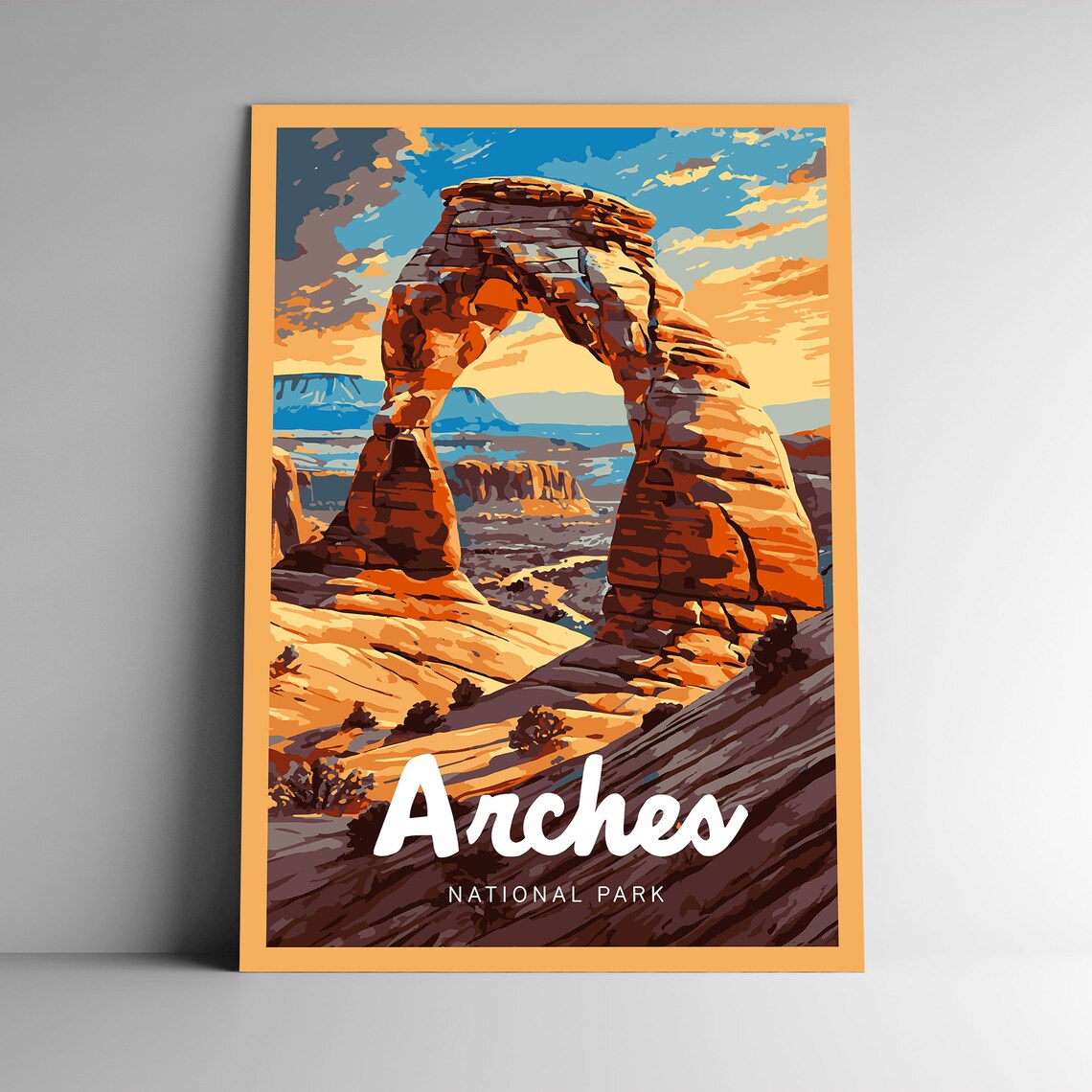 Arches National Park Vintage Style Travel Poster