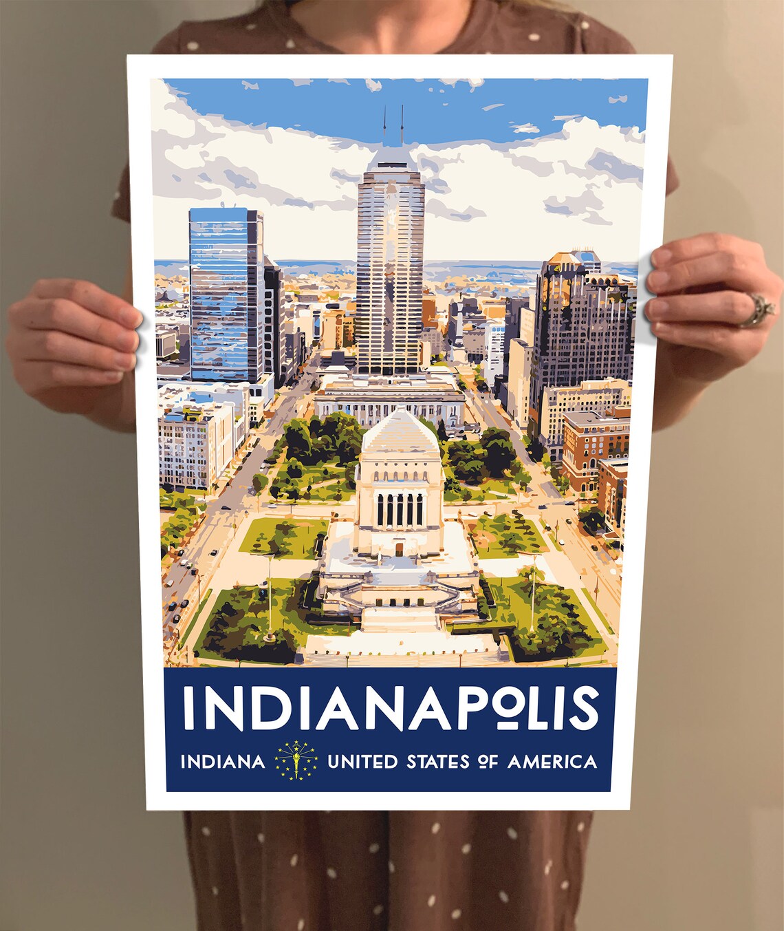 Indianapolis Indiana Vintage Style Travel Poster - Image 2