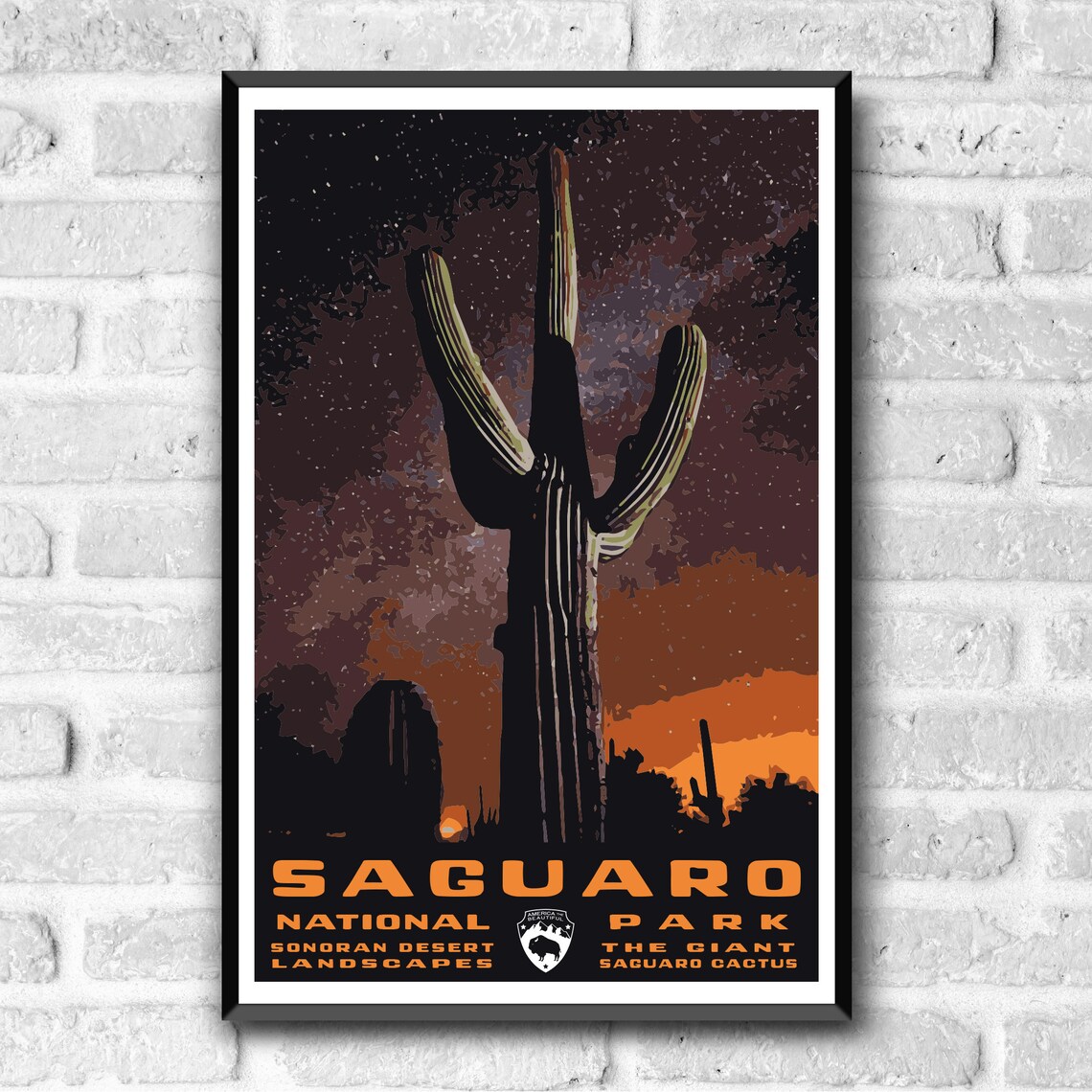 Saguaro National Park Vintage Style Travel Poster - Image 2