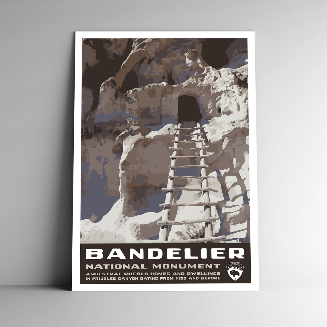 Bandelier National Monument Vintage Travel Poster
