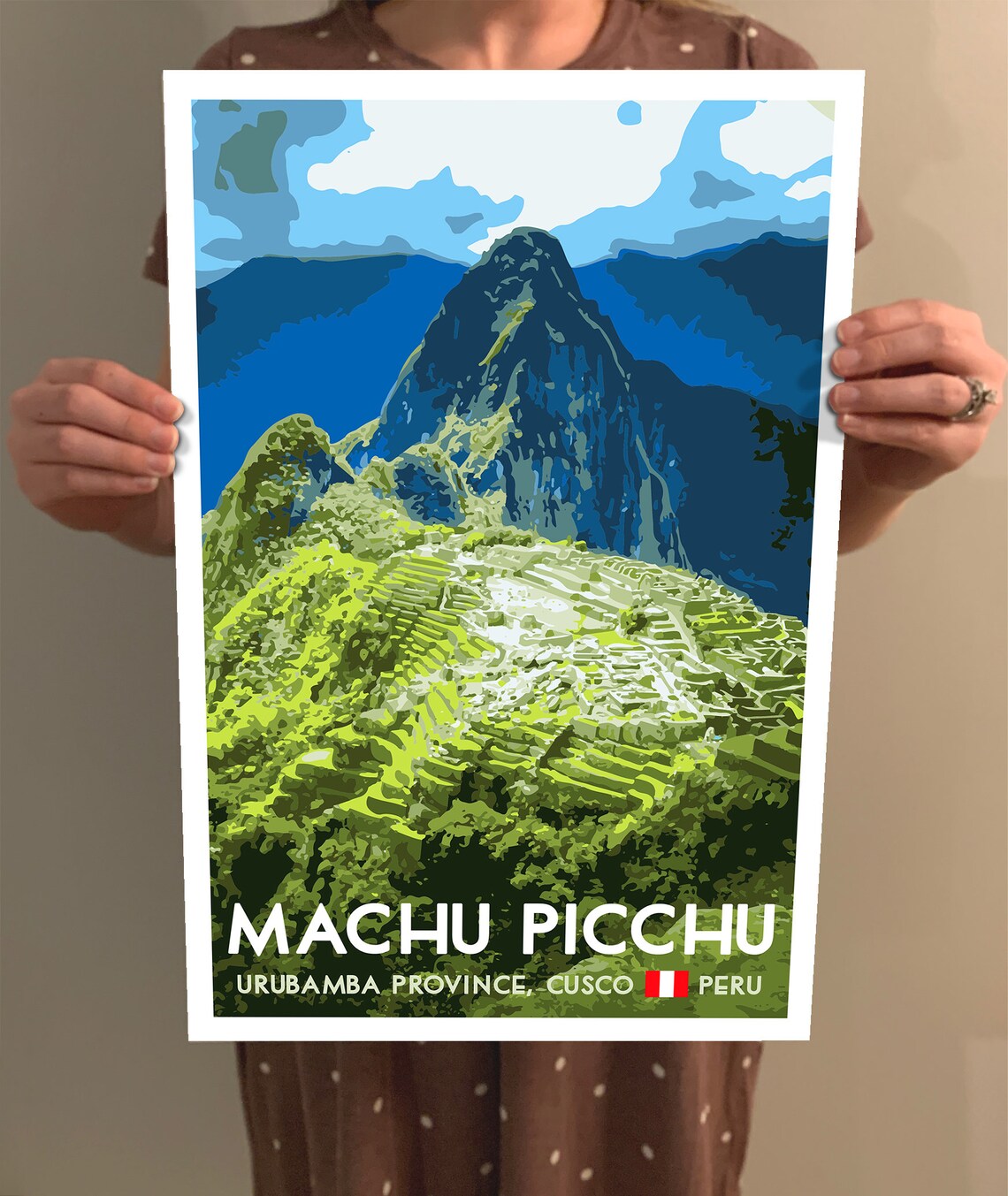 Machu Picchu Vintage Travel Poster, Peru Inca Ruins - Image 2