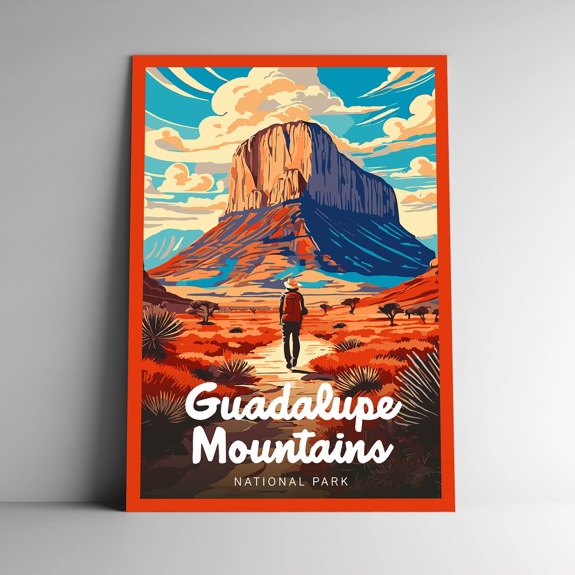Guadalupe Mountains Vintage Style Travel Poster Art Print