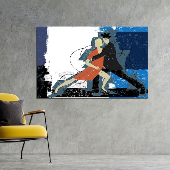 Tango Couple Canvas Print Modern Bohemian Wall Art