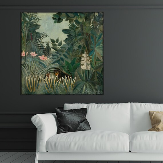 Henri Rousseau Equatorial Jungle Jaguar Classic Naive Art Poster