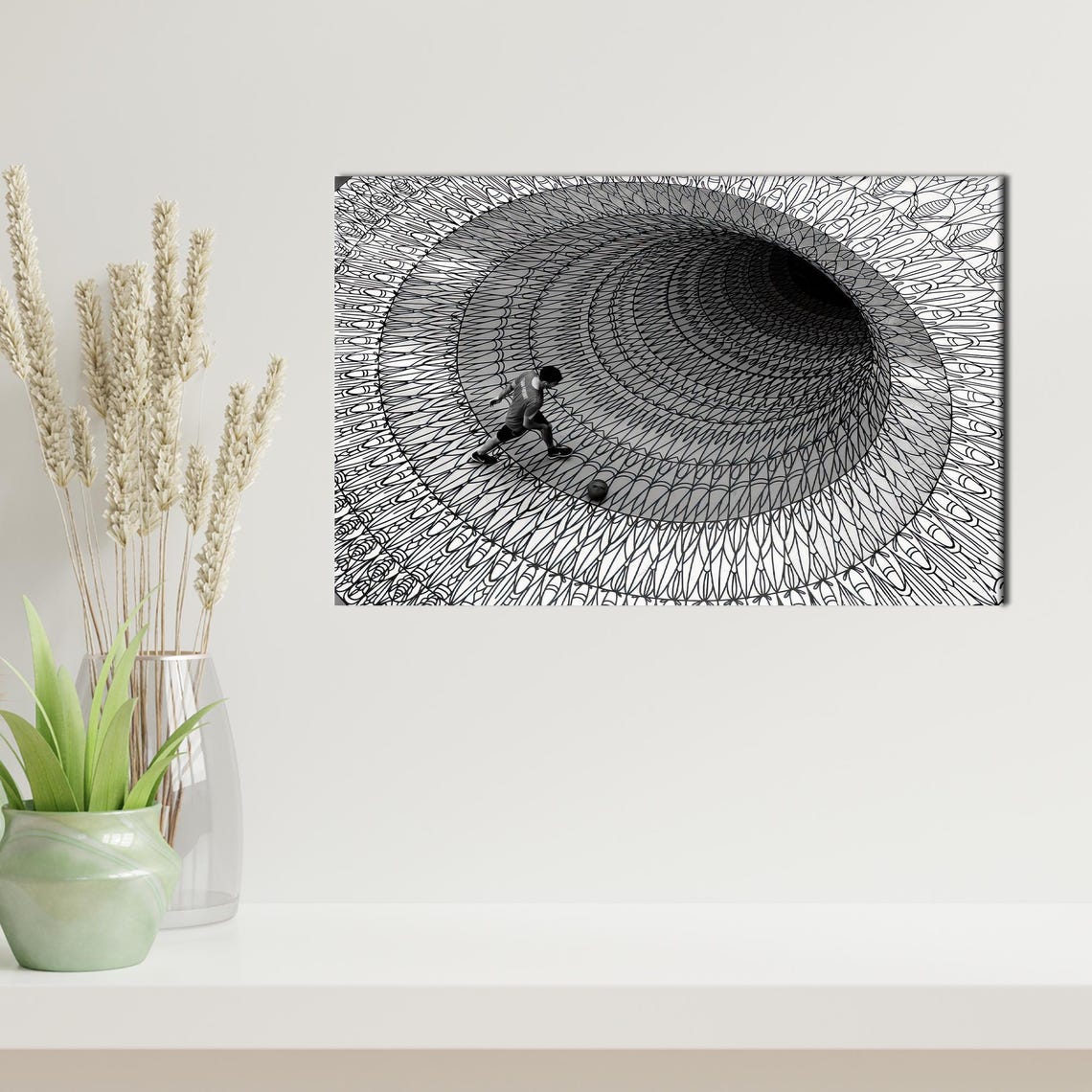 Optical Illusion Canvas Print Abstract 3d Effect Wall Art