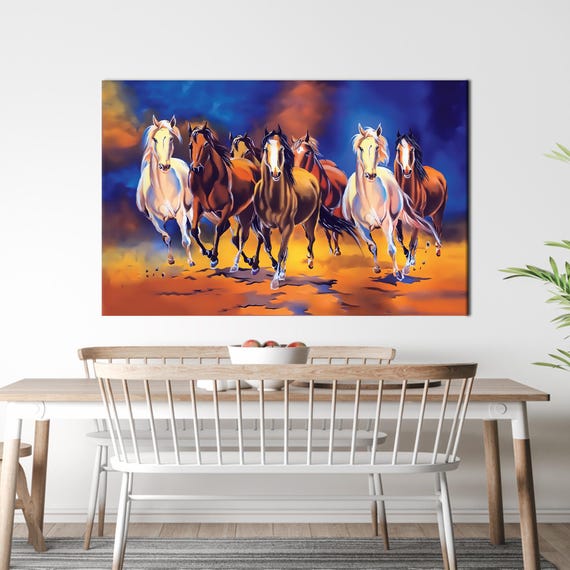 Running Horses Canvas Print Abstract Animal Wall Art