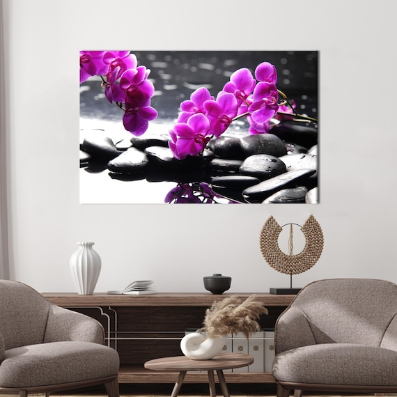 Orchid Art Print, Spa Stone Decor