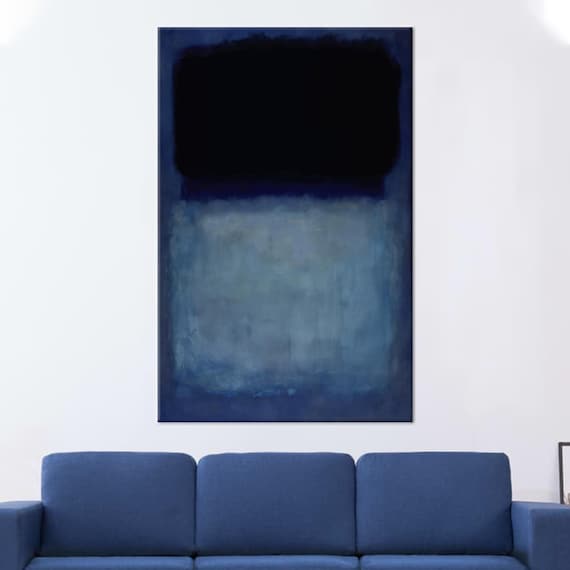 Mark Rothko Style Canvas Print Minimalist Blue Wall Art