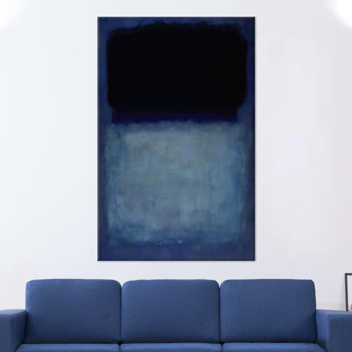 Mark Rothko Style Abstract Color Field Blue Minimalist Canvas Poster