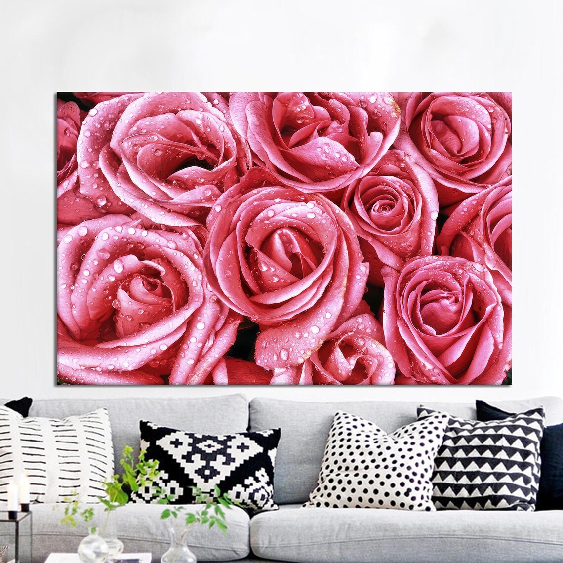 Pink Rose Art Print, Modern Floral Decor